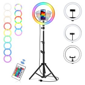 RGB 33 CM Professional LED Ring Light With 7 FT Tripod Stand