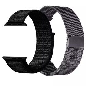Pack of 2: Magnetic Chain Strap | Nylon Strap - 42/44/45/49MM