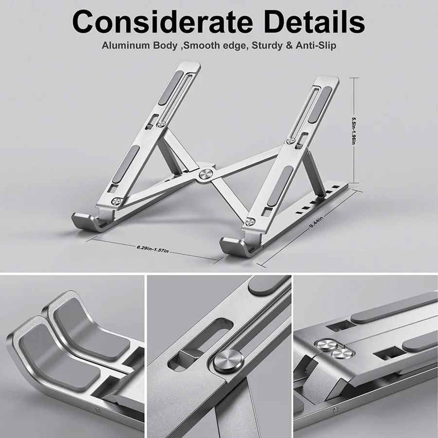 Folding Adjustable Aluminum Laptop Stand - Image 8