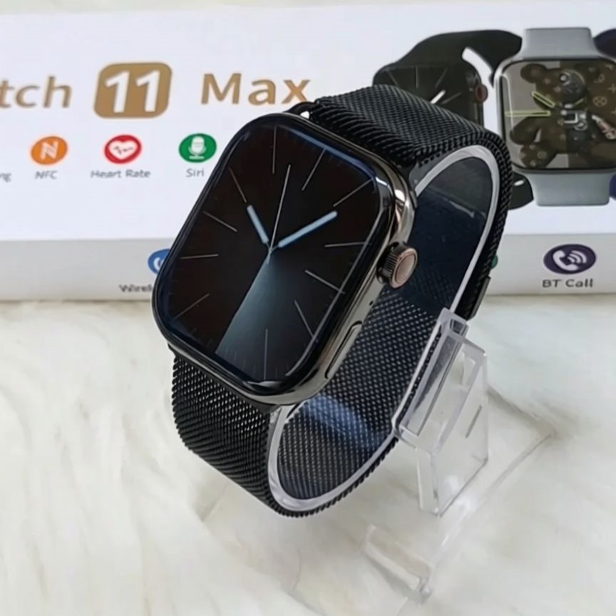 Watch 11 Max Stainless Steel Smartwatch – Magnetic Chain Edition - Image 2