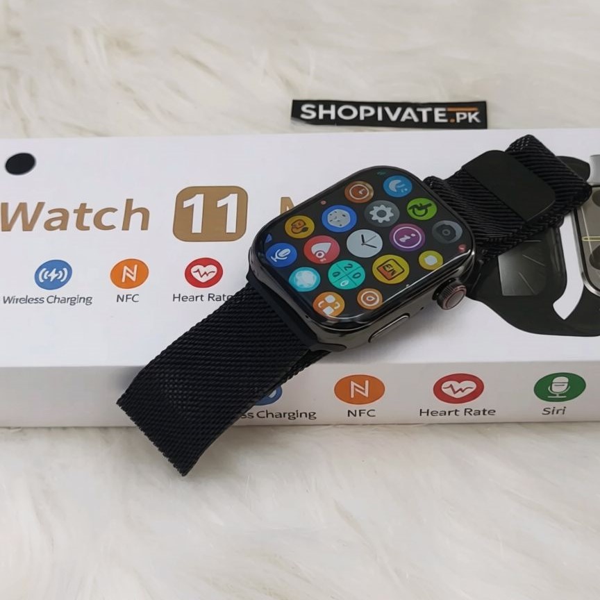 Watch 11 Max Stainless Steel Smartwatch – Magnetic Chain Edition - Image 7
